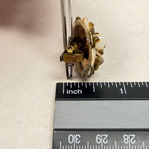 Vintage Bead Cluster Earrings Clip-On Wired‎ Retro Classic Marked Japan - Picture 8 of 9